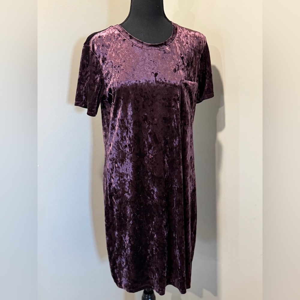 Another Love* Deep Purple crushed Velvet Dress grunge glam 90's‎ inspired Medium
